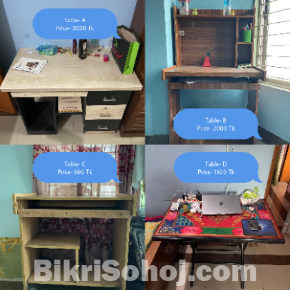 চারটি টেবিল বিক্রি করব, যেকোনোটা নিতে পারেন।